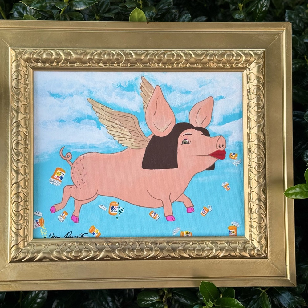 “BIG BACK” By Tamara Rose 8” X 10” Fat Ugly Pig - Picture 2 of 2